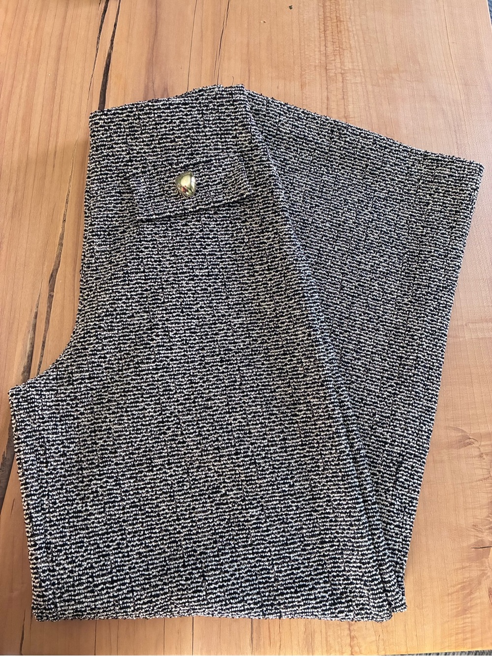 Zara Black & White Tweed Wide-Leg Pants with Matching Vest - Picture 4 of 4